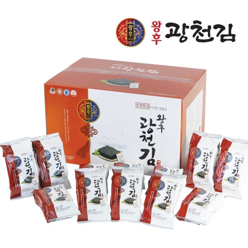 왕후광천김 재래식탁김40봉지(손잡이 칼라박스)